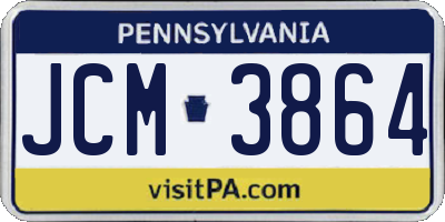 PA license plate JCM3864