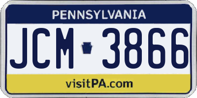PA license plate JCM3866