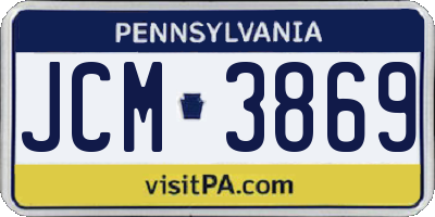 PA license plate JCM3869