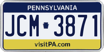PA license plate JCM3871