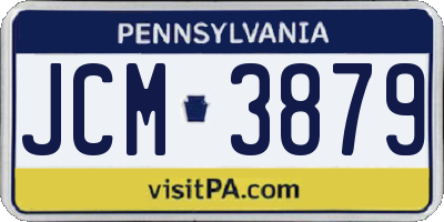 PA license plate JCM3879