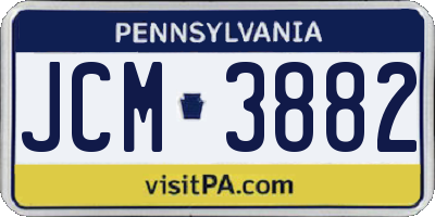 PA license plate JCM3882