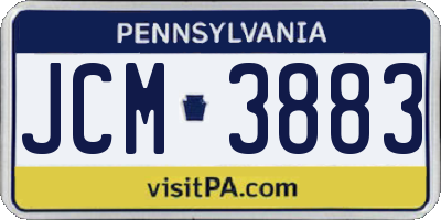 PA license plate JCM3883