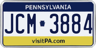 PA license plate JCM3884