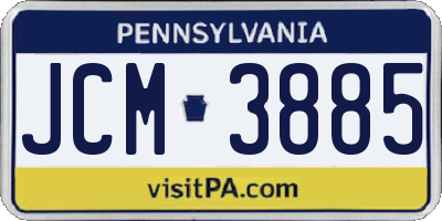 PA license plate JCM3885