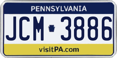 PA license plate JCM3886