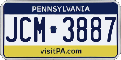 PA license plate JCM3887