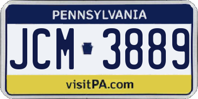 PA license plate JCM3889
