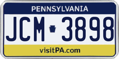 PA license plate JCM3898
