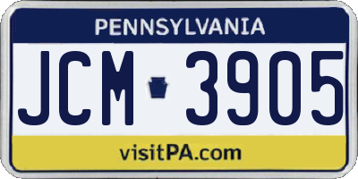 PA license plate JCM3905