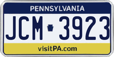 PA license plate JCM3923