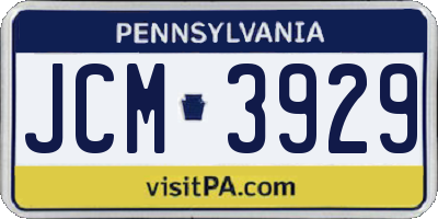 PA license plate JCM3929