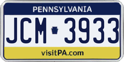 PA license plate JCM3933