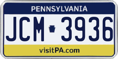PA license plate JCM3936