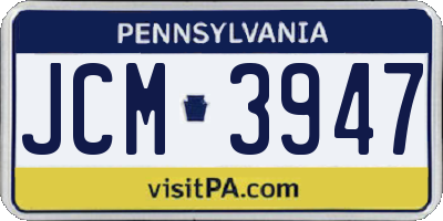 PA license plate JCM3947