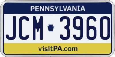 PA license plate JCM3960