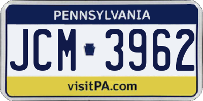 PA license plate JCM3962
