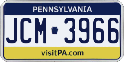 PA license plate JCM3966