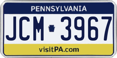 PA license plate JCM3967