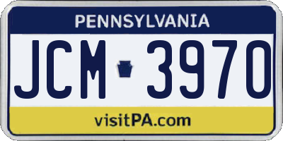 PA license plate JCM3970