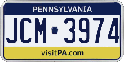 PA license plate JCM3974