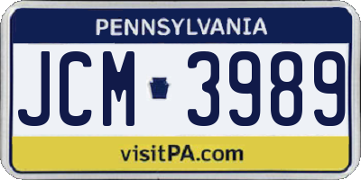 PA license plate JCM3989