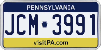 PA license plate JCM3991