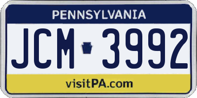 PA license plate JCM3992