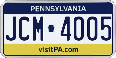 PA license plate JCM4005