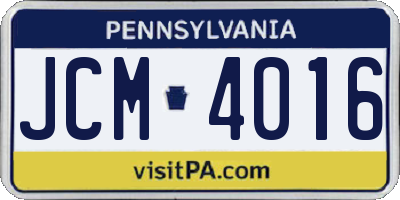 PA license plate JCM4016