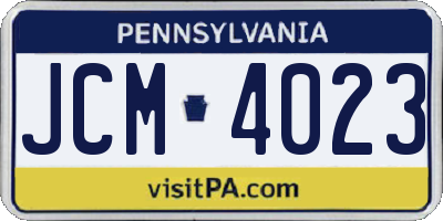 PA license plate JCM4023