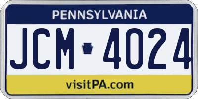 PA license plate JCM4024