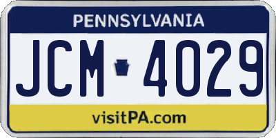 PA license plate JCM4029