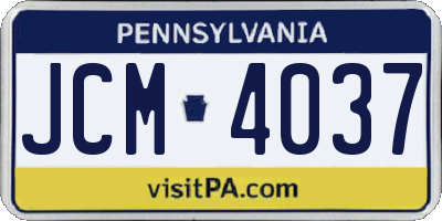 PA license plate JCM4037
