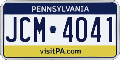 PA license plate JCM4041