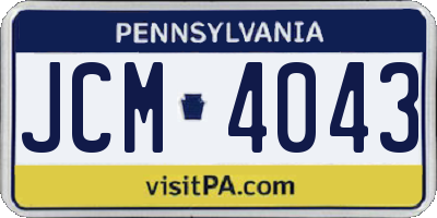 PA license plate JCM4043