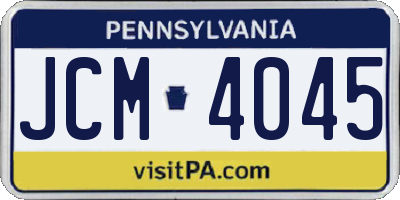 PA license plate JCM4045
