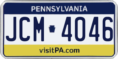 PA license plate JCM4046