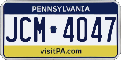 PA license plate JCM4047
