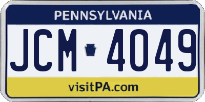 PA license plate JCM4049