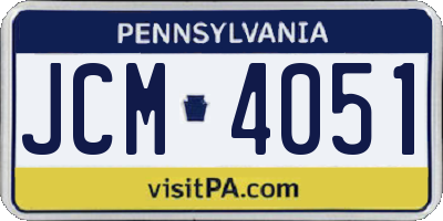 PA license plate JCM4051