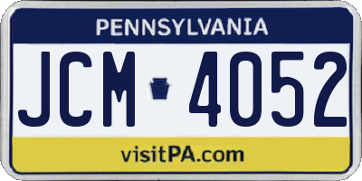 PA license plate JCM4052