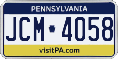 PA license plate JCM4058