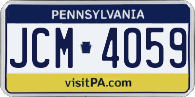 PA license plate JCM4059
