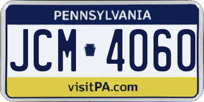PA license plate JCM4060