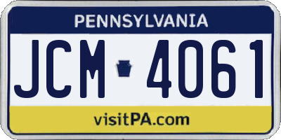 PA license plate JCM4061