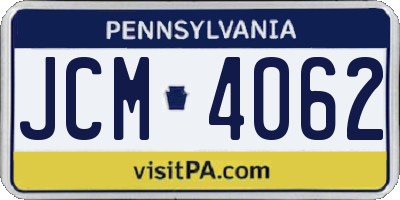 PA license plate JCM4062