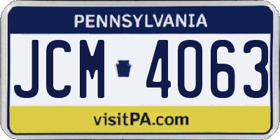 PA license plate JCM4063