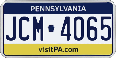 PA license plate JCM4065