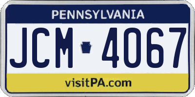 PA license plate JCM4067